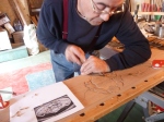 Francois working on the angel coat rack in the Hooked on Hooks workshop